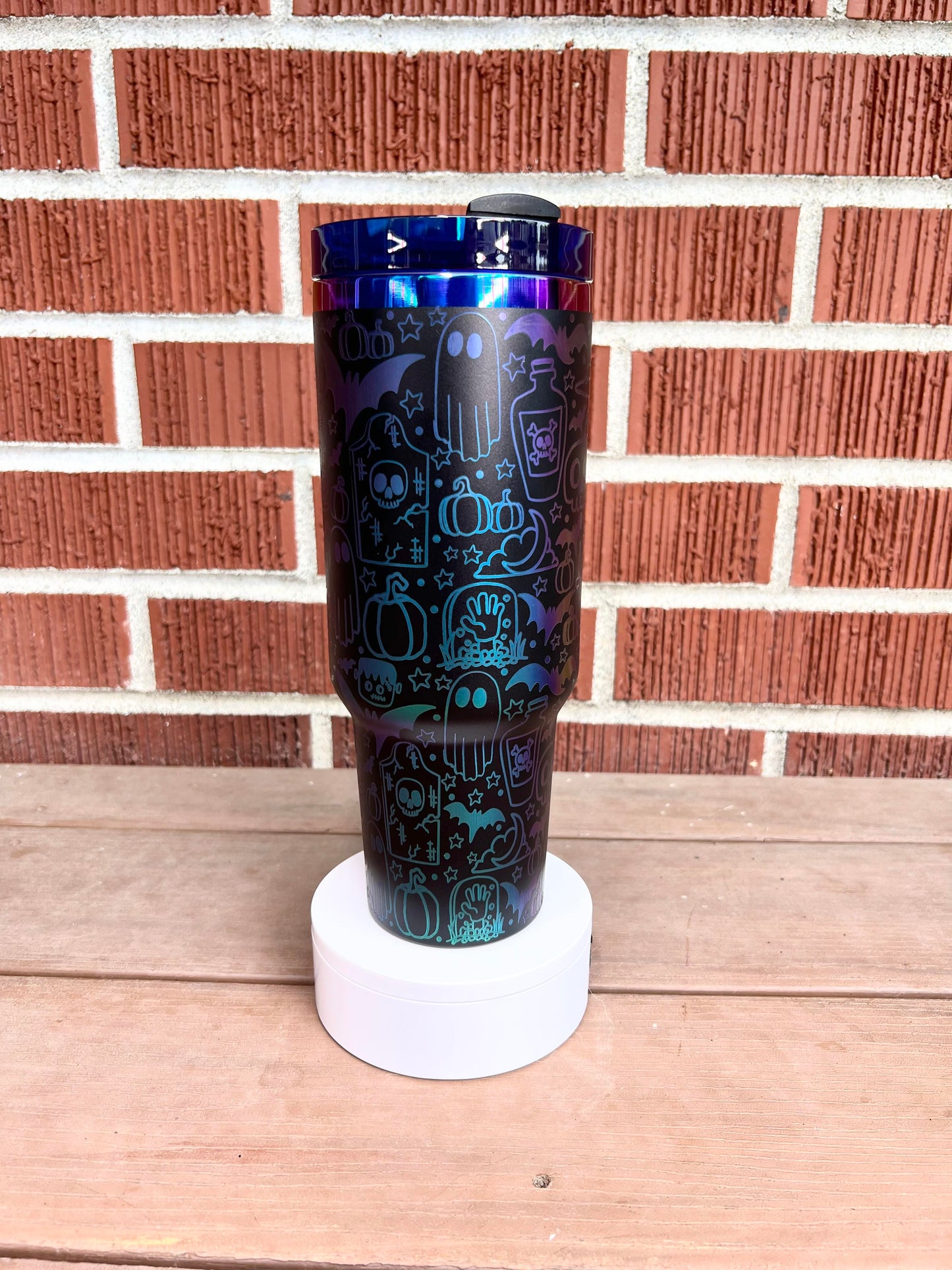 Engraved Halloween Doodle Tumbler