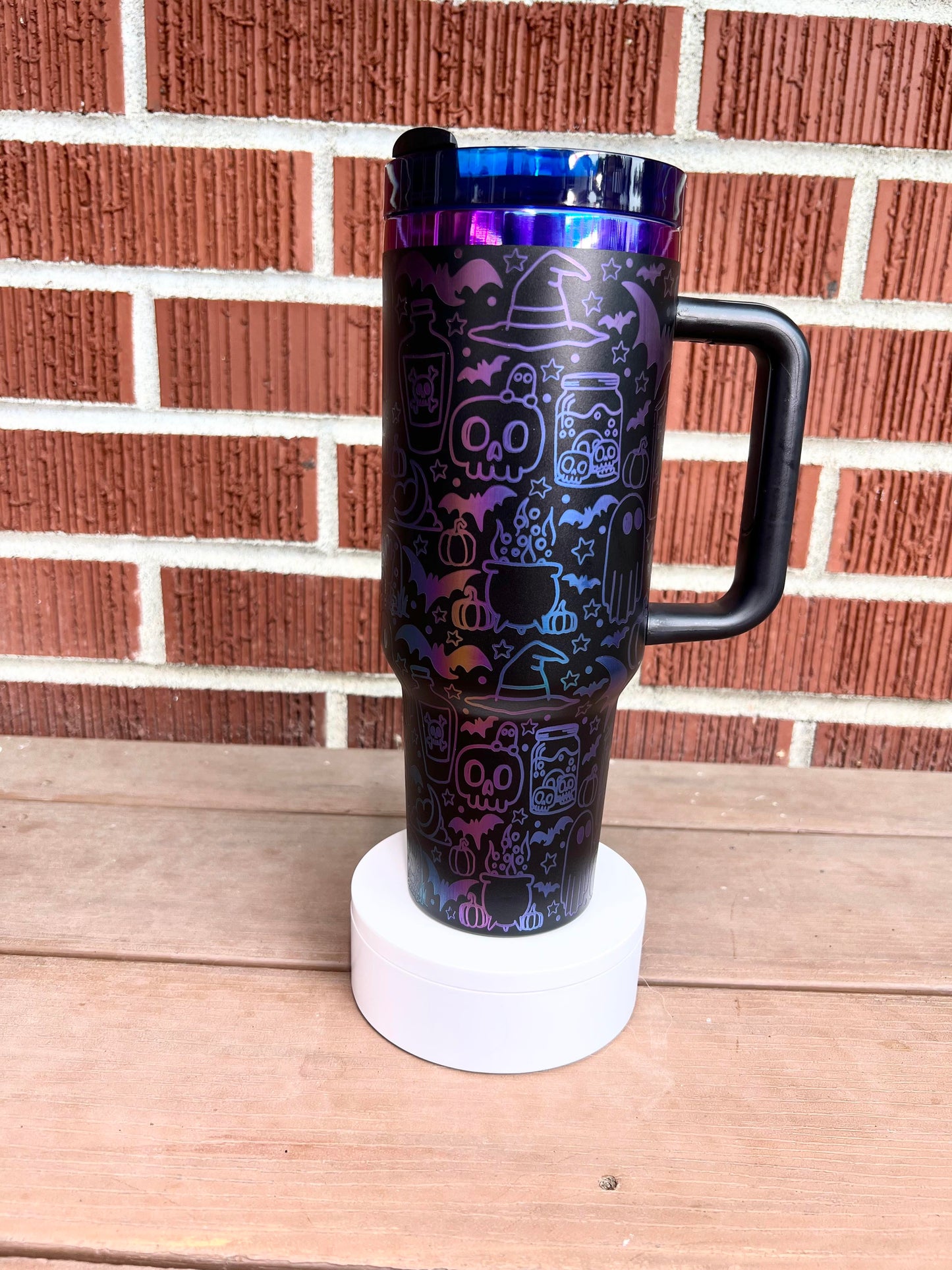 Engraved Halloween Doodle Tumbler