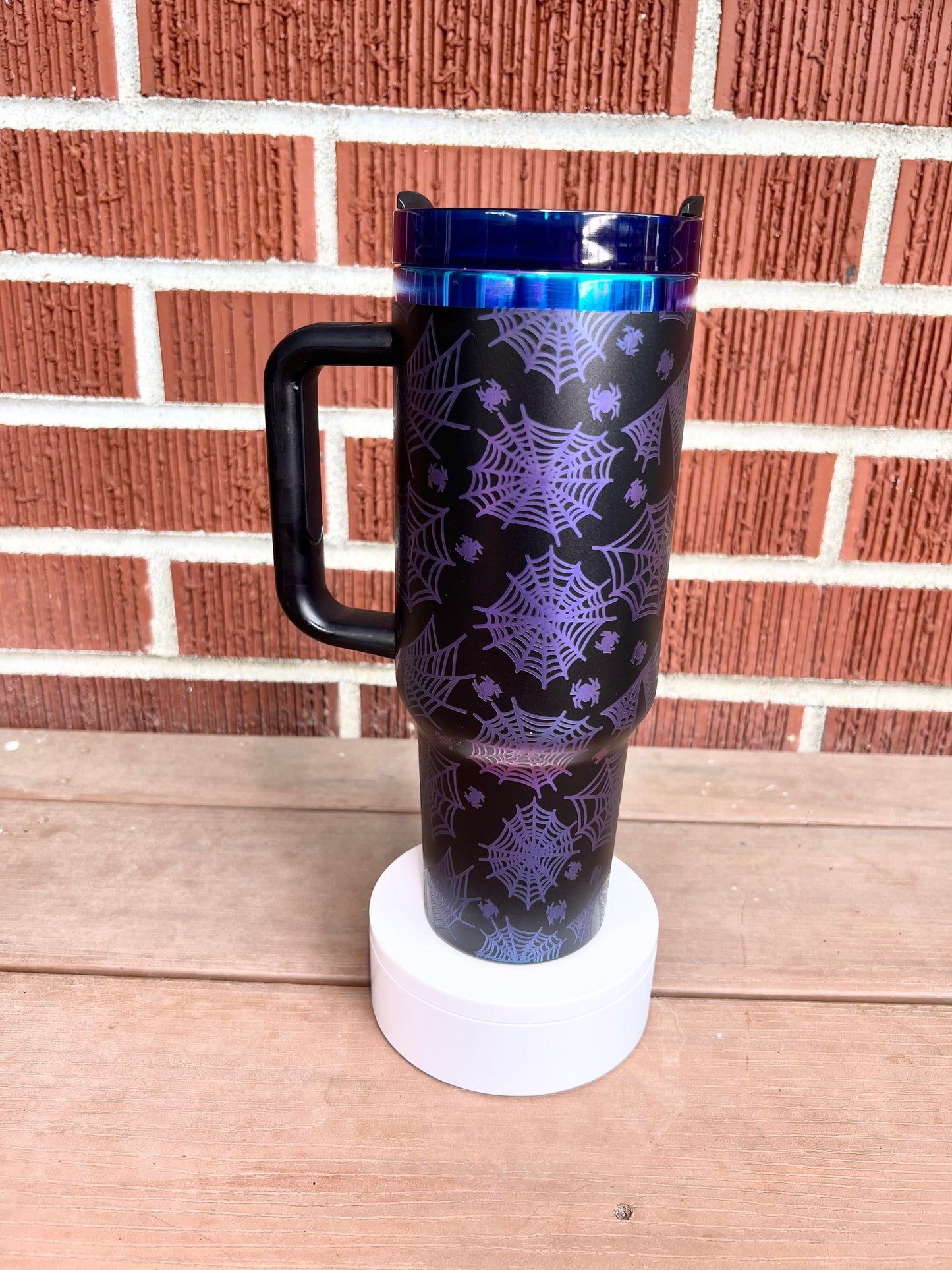 Engraved Spider Web Halloween Tumbler